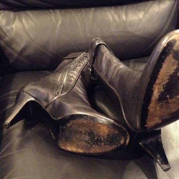 Belle by Sigerson Morrison Women's 7.5B Black Metallic Mid Calf Boots Made Italy - Picture 12 of 15